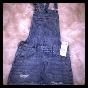 Denim shorts overalls